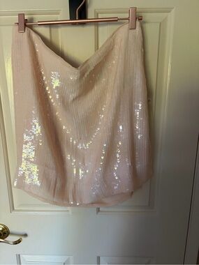 J. Crew Iridescent blush Sequin Mini Skirt